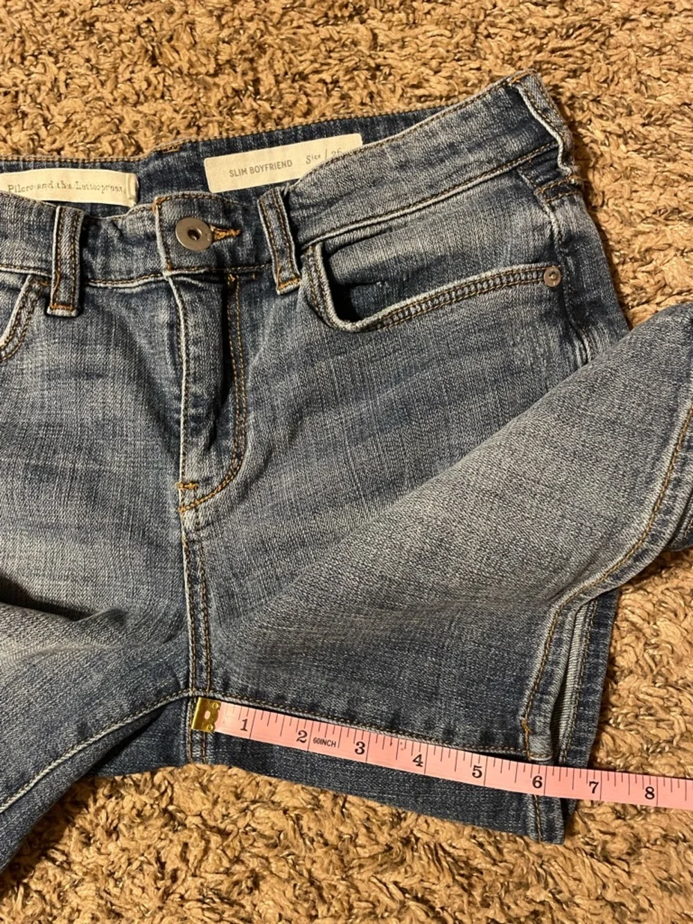 Pilcro and the Letterpress Womens 29 Slim Boyfriend Distressed Denim Jean Shorts